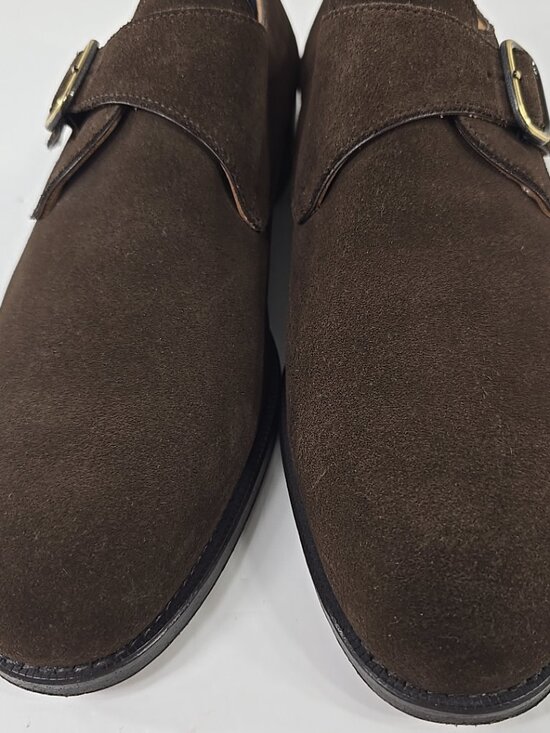 $495 RIDER BOOT CO. By CORTINA DARK BROWN SUEDE MONKS SHOES MEN\'S SIZE 10 *VGC* main image 9
